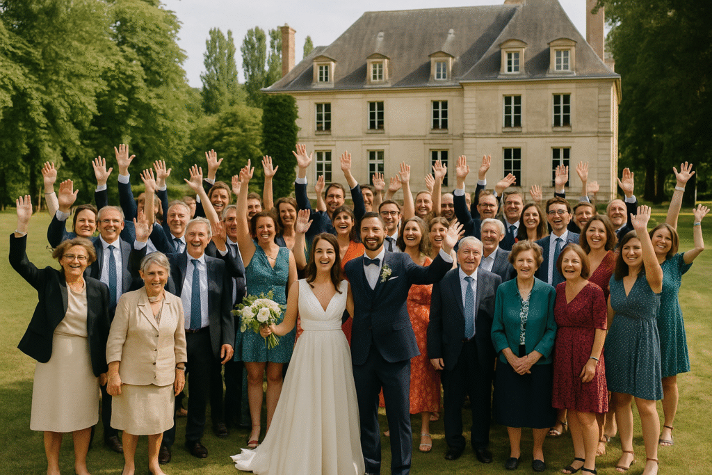 photo de groupe mariage
